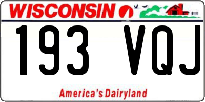 WI license plate 193VQJ
