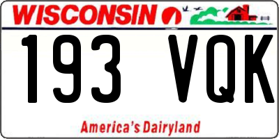 WI license plate 193VQK