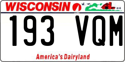 WI license plate 193VQM