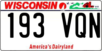 WI license plate 193VQN