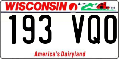 WI license plate 193VQO