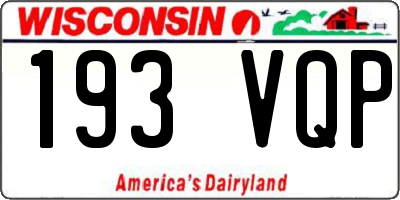 WI license plate 193VQP