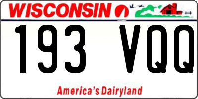 WI license plate 193VQQ