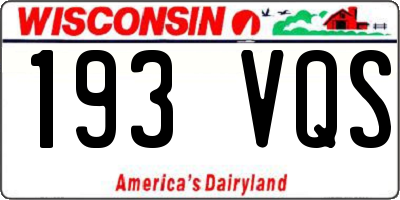 WI license plate 193VQS