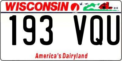 WI license plate 193VQU