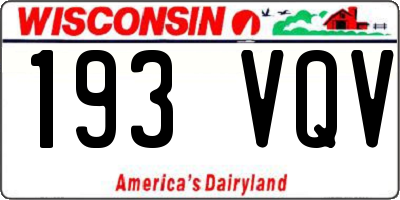 WI license plate 193VQV