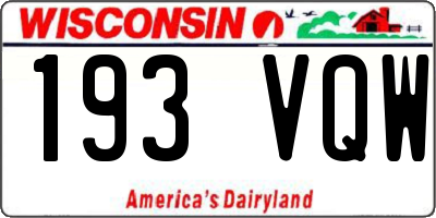 WI license plate 193VQW