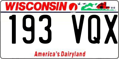 WI license plate 193VQX