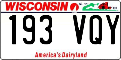WI license plate 193VQY