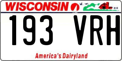 WI license plate 193VRH
