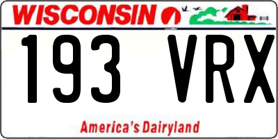 WI license plate 193VRX