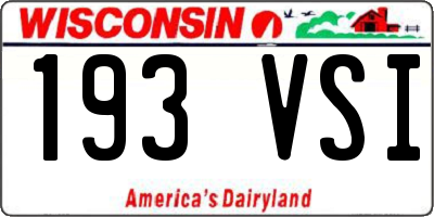 WI license plate 193VSI