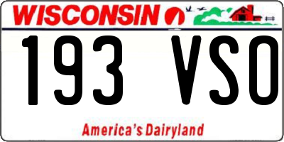 WI license plate 193VSO