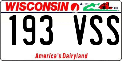 WI license plate 193VSS