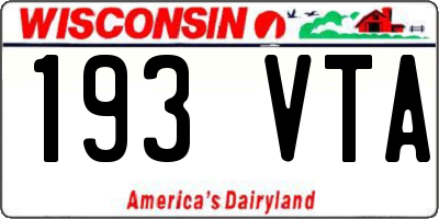 WI license plate 193VTA