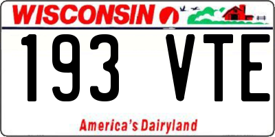 WI license plate 193VTE