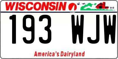 WI license plate 193WJW