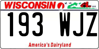 WI license plate 193WJZ