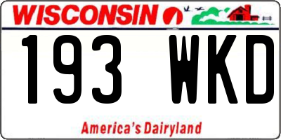 WI license plate 193WKD