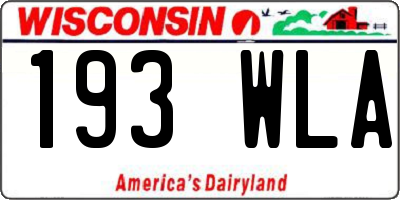 WI license plate 193WLA
