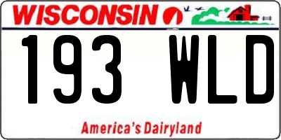 WI license plate 193WLD