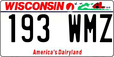 WI license plate 193WMZ