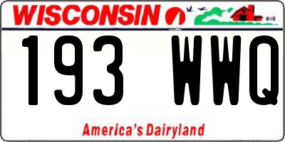 WI license plate 193WWQ