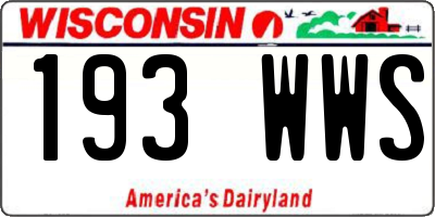 WI license plate 193WWS