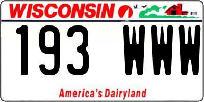 WI license plate 193WWW