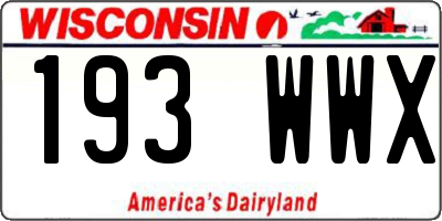 WI license plate 193WWX