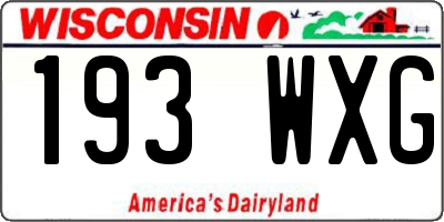 WI license plate 193WXG
