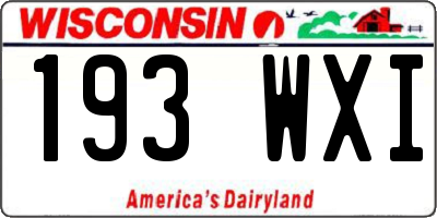 WI license plate 193WXI