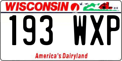 WI license plate 193WXP