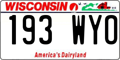 WI license plate 193WYO