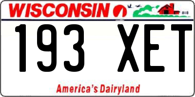 WI license plate 193XET