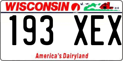 WI license plate 193XEX