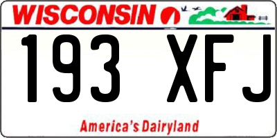 WI license plate 193XFJ