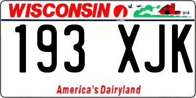 WI license plate 193XJK