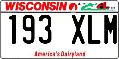 WI license plate 193XLM