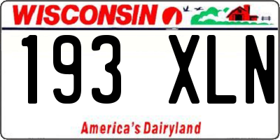 WI license plate 193XLN