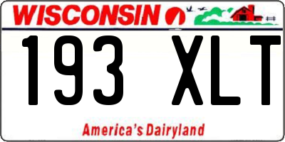WI license plate 193XLT