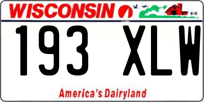 WI license plate 193XLW
