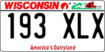 WI license plate 193XLX