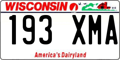 WI license plate 193XMA