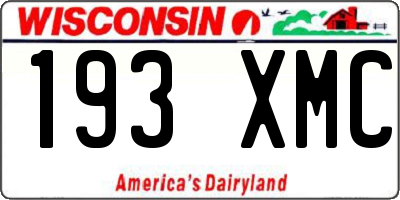 WI license plate 193XMC