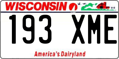 WI license plate 193XME