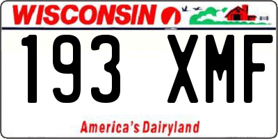 WI license plate 193XMF
