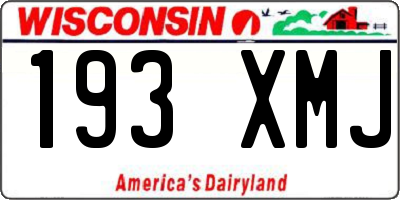 WI license plate 193XMJ