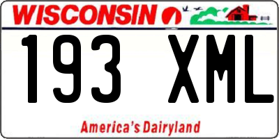 WI license plate 193XML