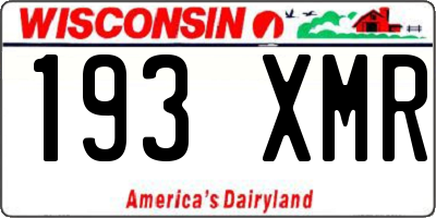 WI license plate 193XMR